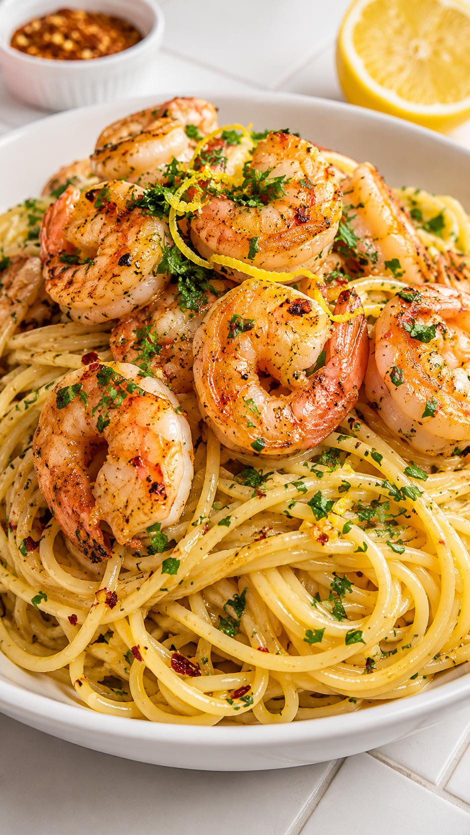 Garlic Butter Shrimp Spaghetti with Fresh Herbs