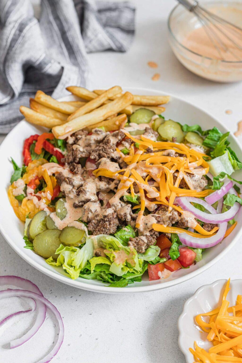 Healthy Cheeseburger Bowls