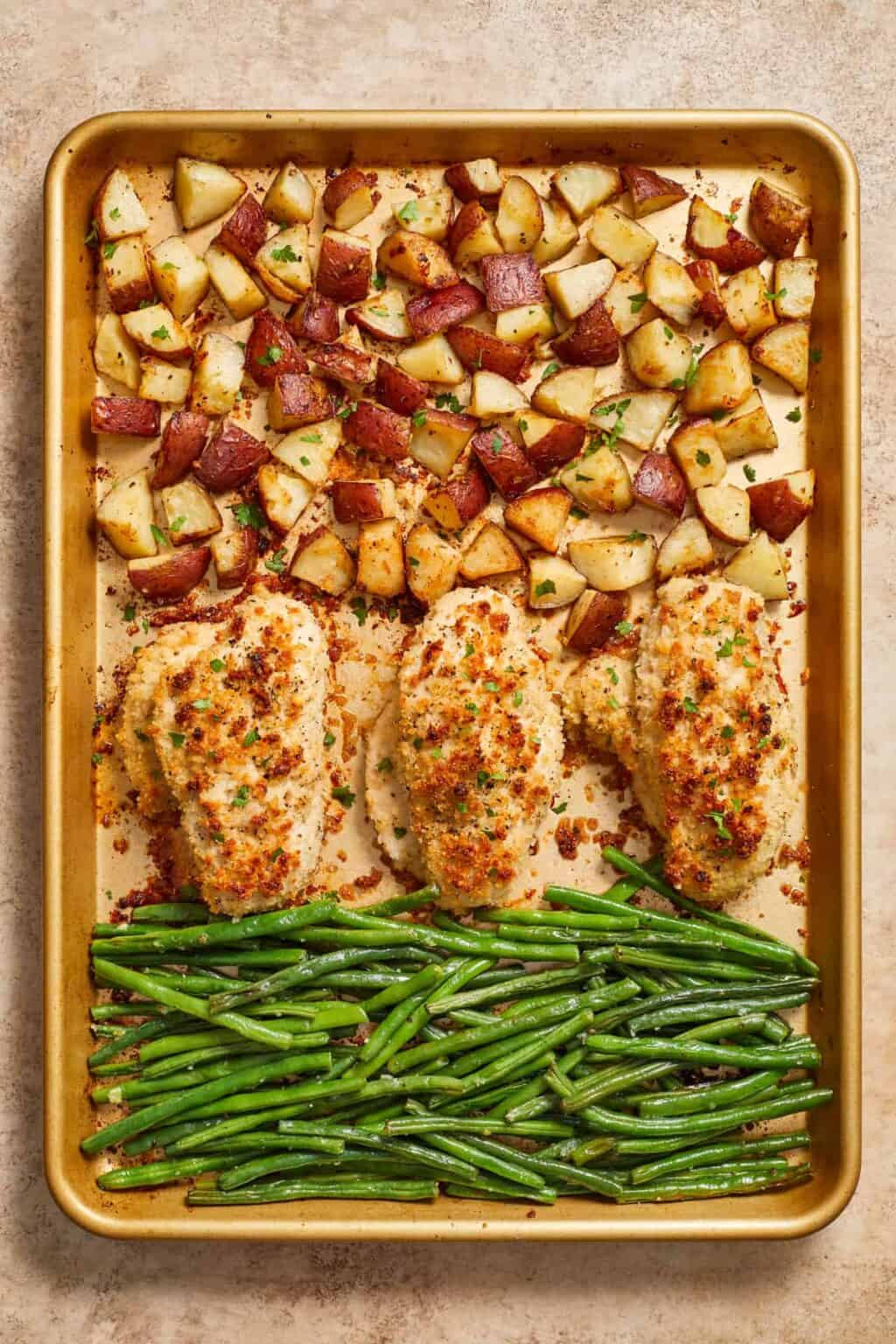 Parmesan-Crusted Chicken Sheet Pan Dinner
